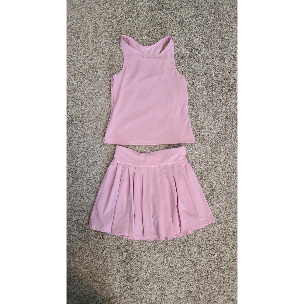 Girls Pink Tank & Skort Set